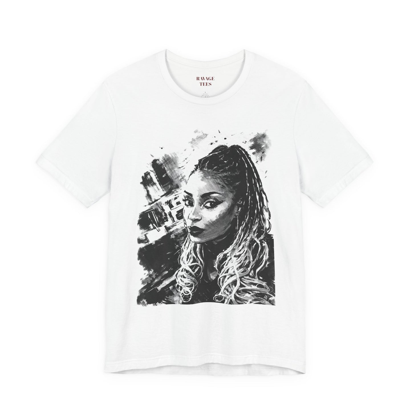 Personalize Black & White Ink Print T-Shirt