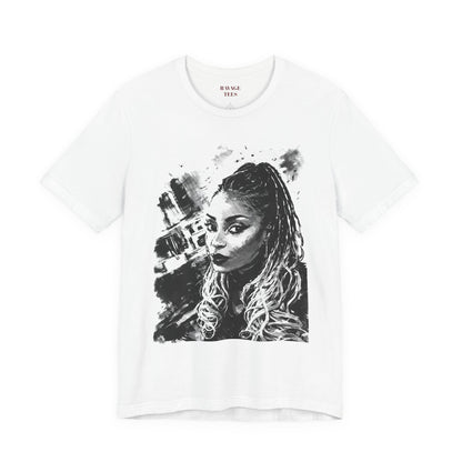Personalize Black & White Ink Print T-Shirt
