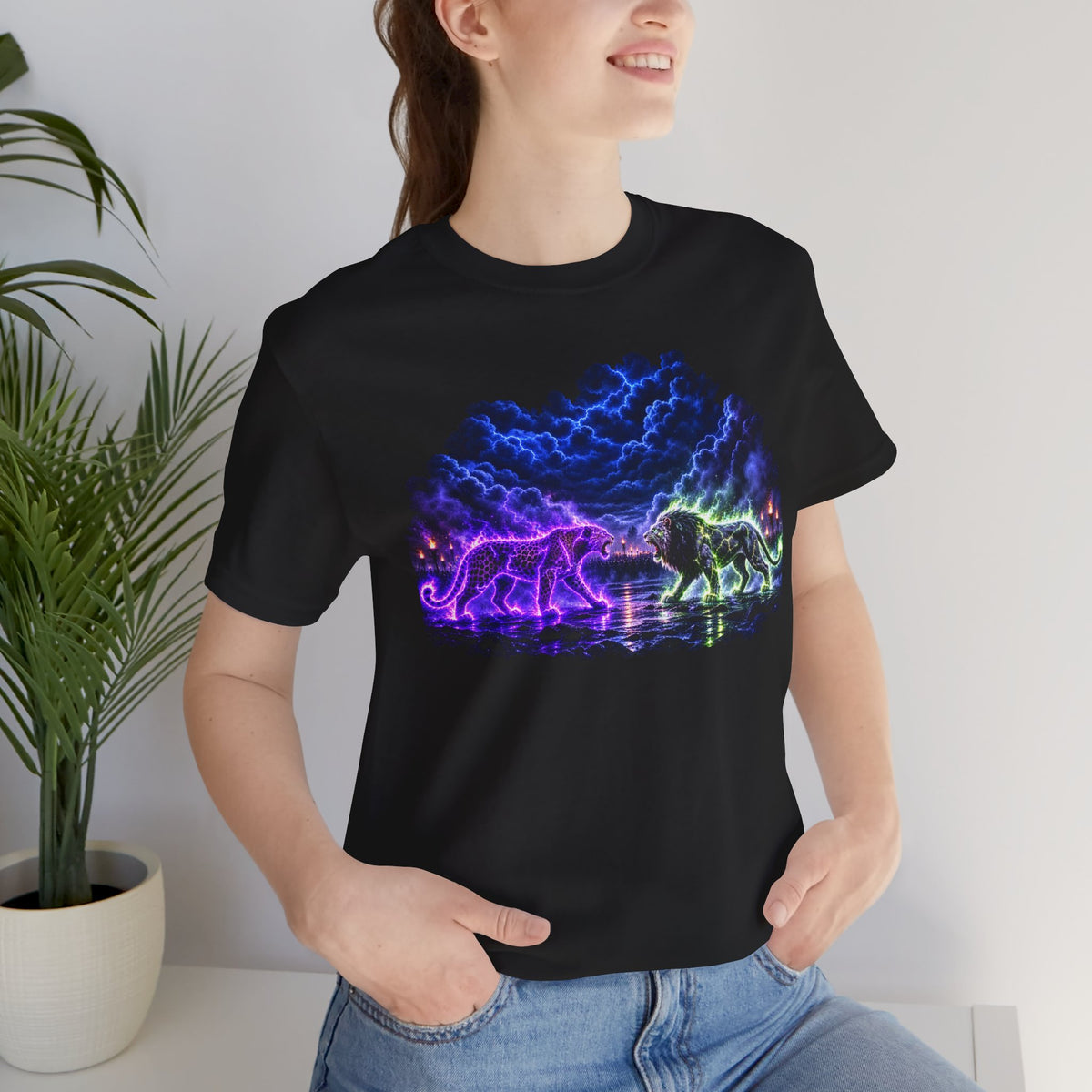 Neon Nebula Predator Clash Graphic Tee