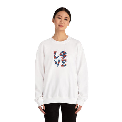 Patriotic Love Sweatshirt | Unisex Crewneck, Cozy Top for Celebrations, Gifts, Independence Day, Casual Style, Everyday Comfort