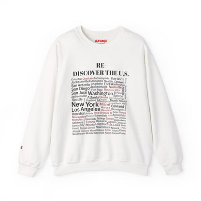 Re-Discover the U.S. Travel Enthusiast Sweatshirt, Cozy Crewneck, Explore America, Casual Wear