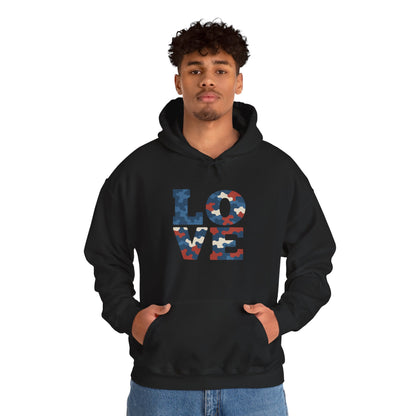 Unisex Hooded Sweatshirt with 'LOVE' Design - Cozy Gift for Friends, Valentine's Day, Casual Wear, Relaxation, Everyday Use