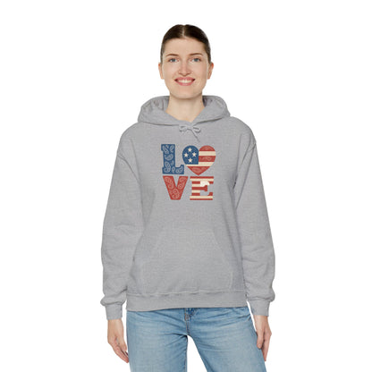 Unisex Hooded Sweatshirt with 'LOVE' Design - Cozy Gift for Friends, Valentine's Day, Casual Wear, Relaxation, Everyday Use