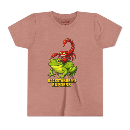 Youth Tee - "Backstabber's Express" Frog & Scorpion Graphic