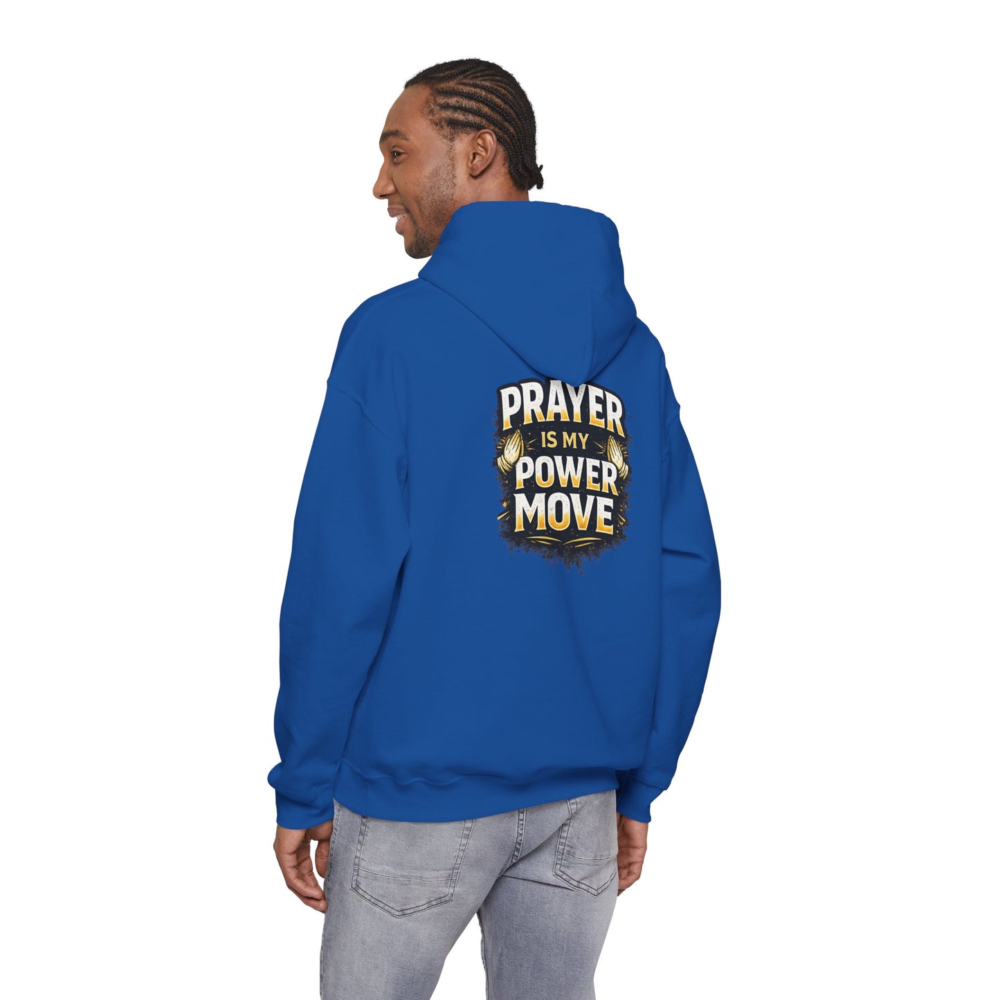 Prayer Is My Power Move Hoodie — Christian Cross Graphic Hoodie