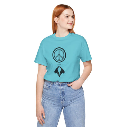 Peace Sign Unisex Jersey Tee, Casual Wear, Gift for Friends, Summer Fashion, Festival Outfit, Eco-Friendly Apparel