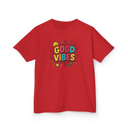Kids Good Vibes T-Shirt – Fun Graphic Tee with Positive Message, Cool Summer Outfit, Birthday Gift for Children