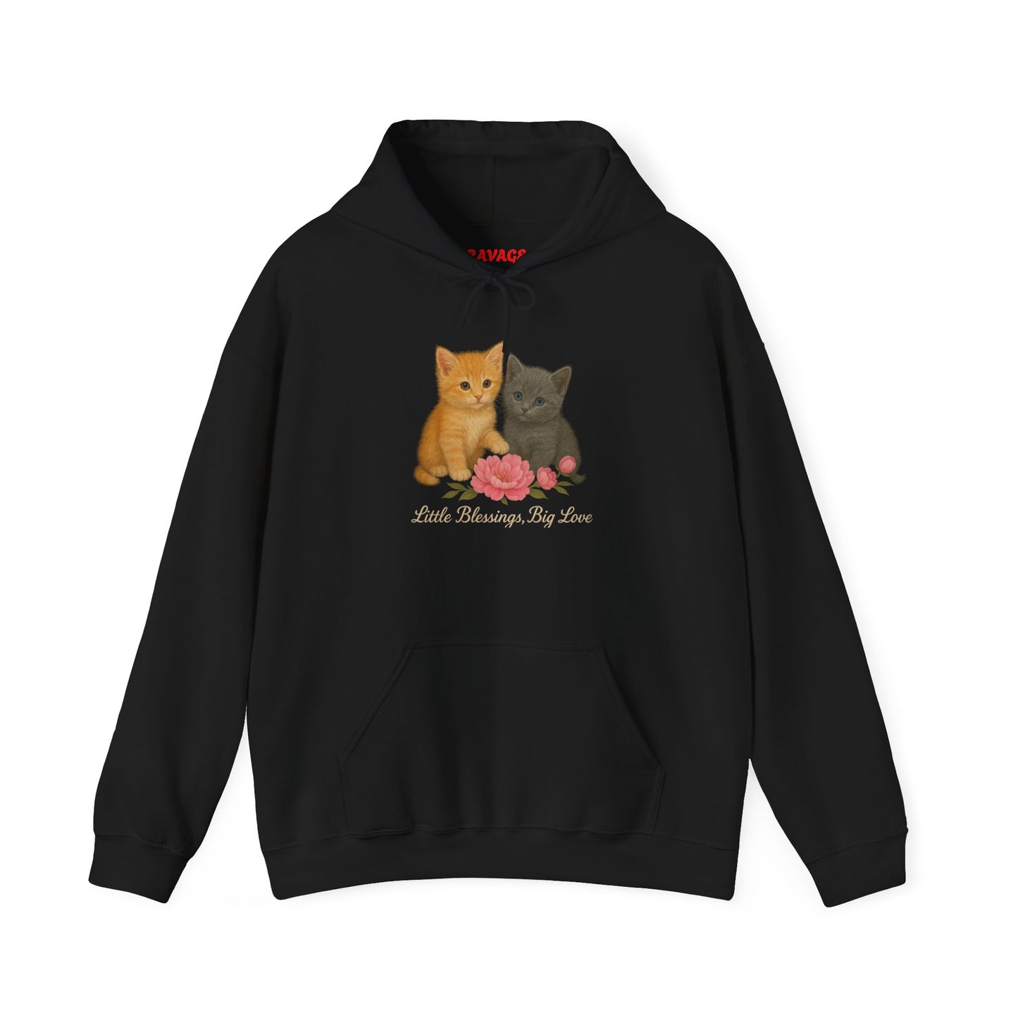 Kitten Pair Hoodie — "Little Sunshine, Big Purrs" Cute Cat Graphic Pullover