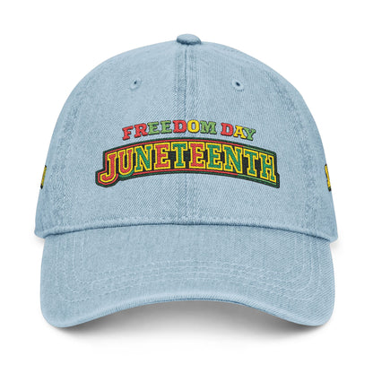 Juneteenth Freedom Day Embroidered Denim Hat