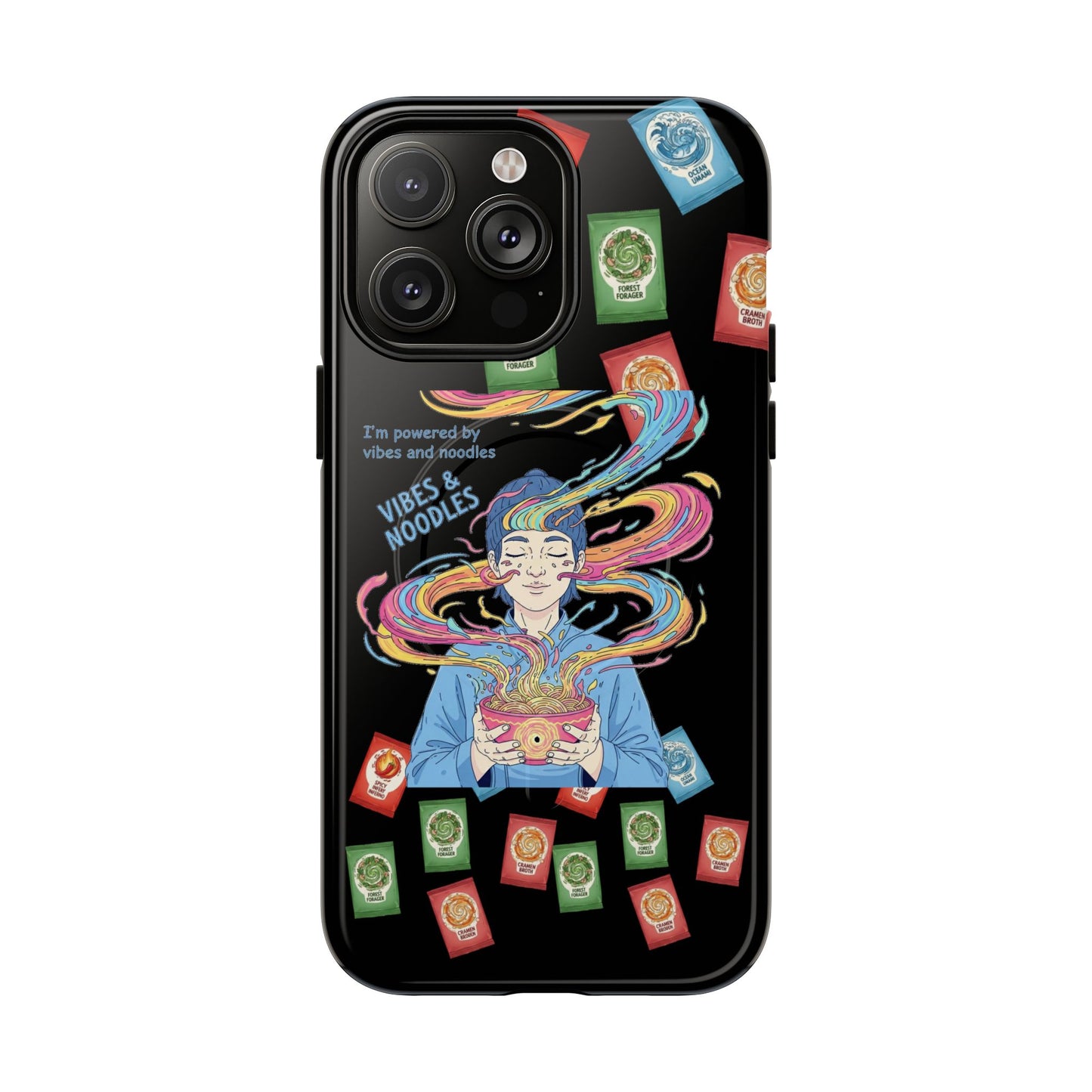 Noodle Lover Phone Case: Vibrant Cute Foodie Magnetic Anime Style