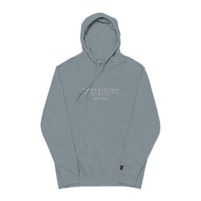Shutt1eman Embroided Vintage Pigment Black-Dyed Hoodie