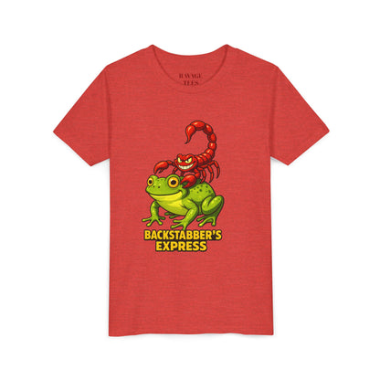 Youth Tee - "Backstabber's Express" Frog & Scorpion Graphic