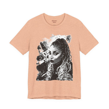 Personalize Black & White Ink Print T-Shirt