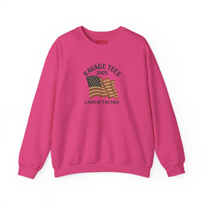 Patriotic Crewneck: "Land of the Free" Unisex Sweatshirt Gift