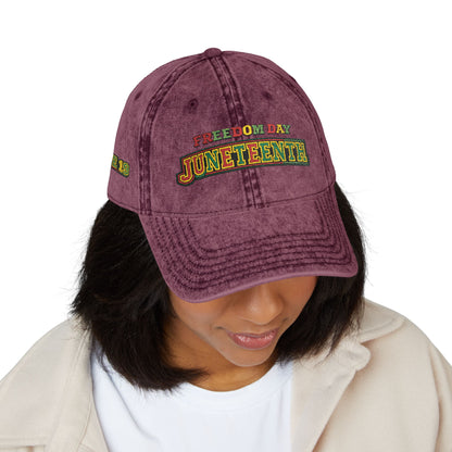 Vintage Embroidered Juneteenth — Freedom Day Cap