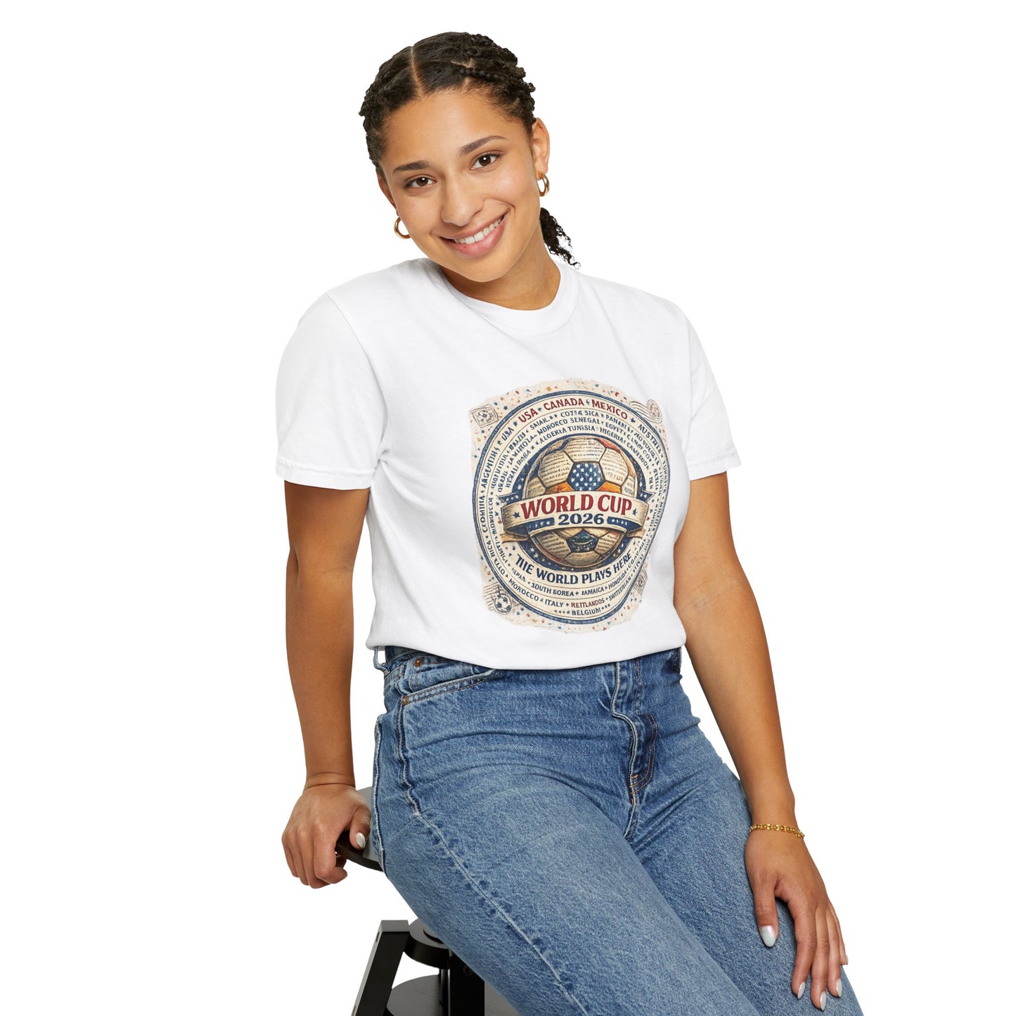 World Cup 2026 Vintage Soccer T-Shirt — USA Canada Mexico Tournament Tee