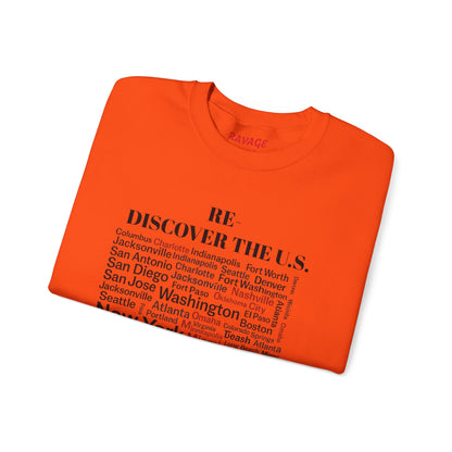 Re-Discover the U.S. Travel Enthusiast Sweatshirt, Cozy Crewneck, Explore America, Casual Wear