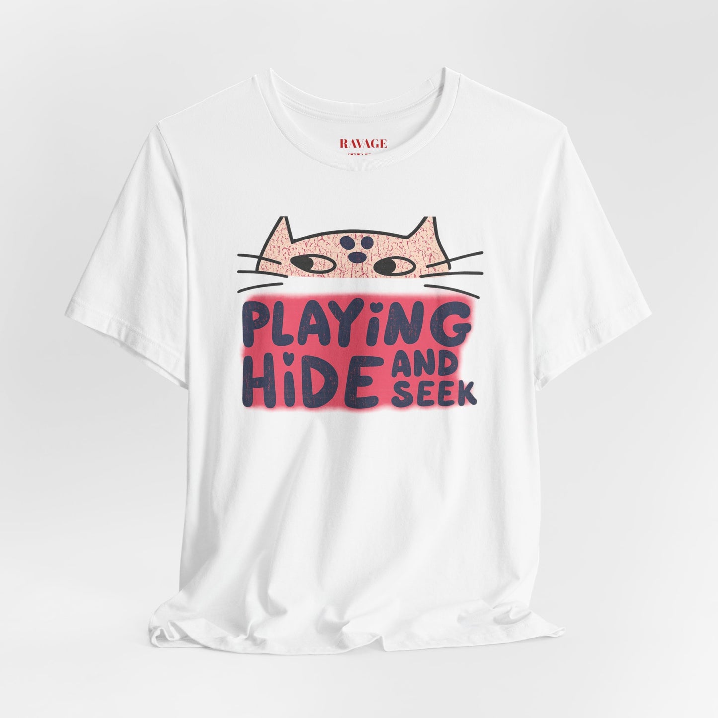 Playing Hide and Seek Cat T-Shirt — Cute Graphic Tee for Cat Lovers