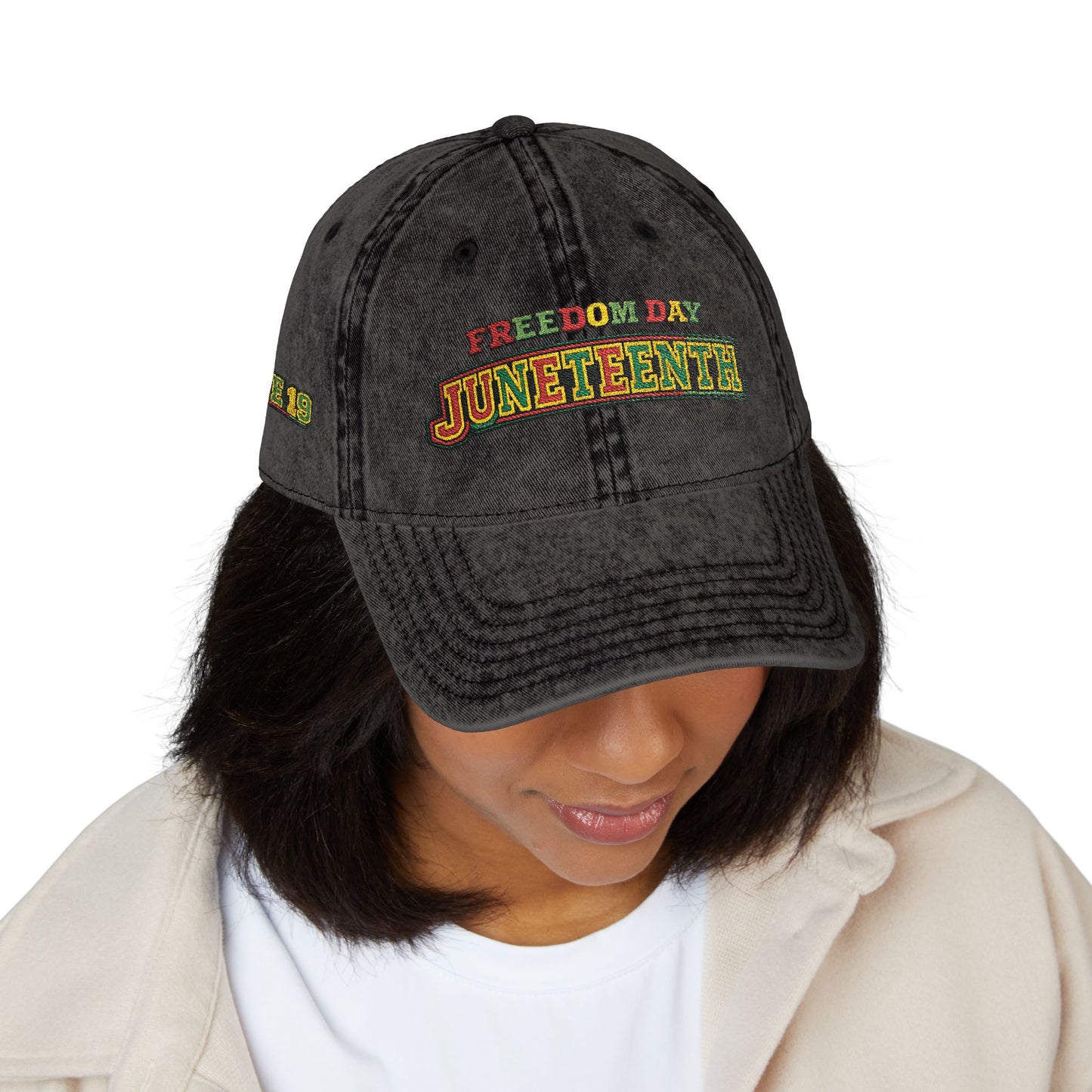 Vintage Embroidered Juneteenth — Freedom Day Cap
