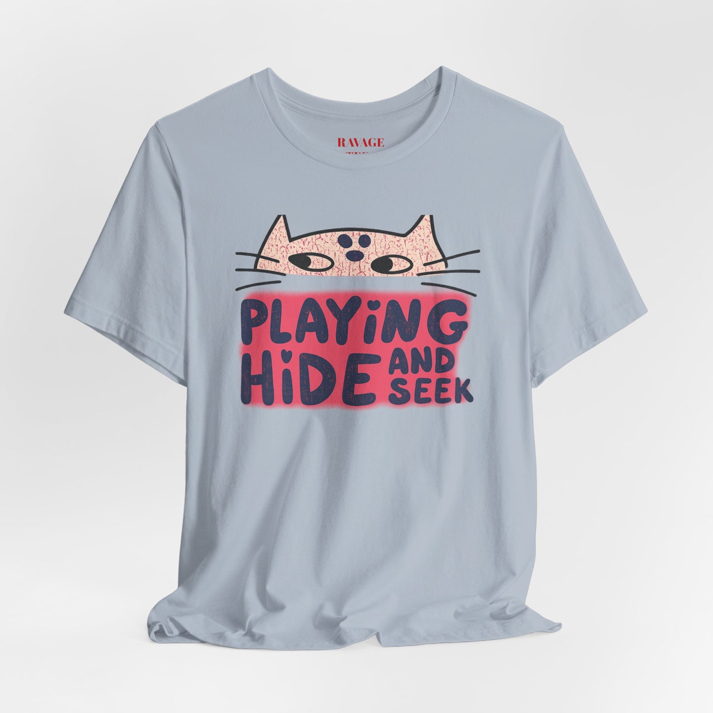 Playing Hide and Seek Cat T-Shirt — Cute Graphic Tee for Cat Lovers