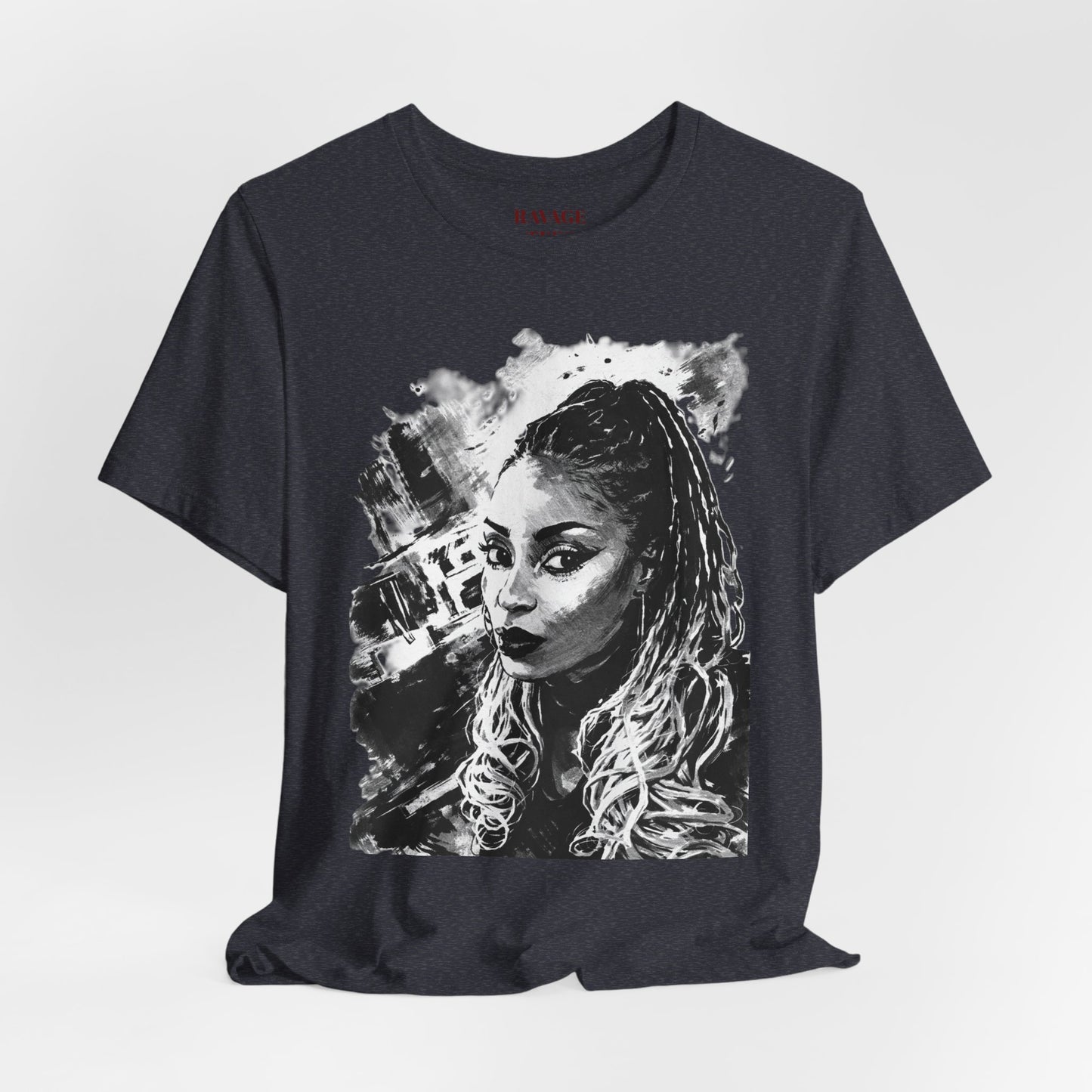 Personalize Black & White Ink Print T-Shirt