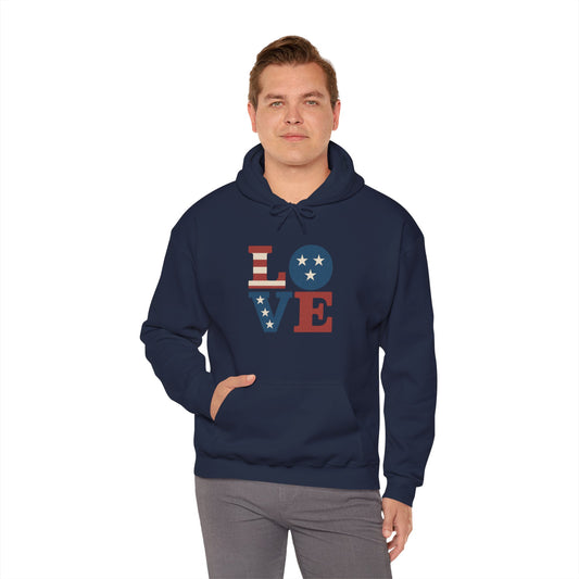Unisex Hooded Sweatshirt with 'LOVE' Design - Cozy Gift for Friends, Valentine's Day, Casual Wear, Relaxation, Everyday Use