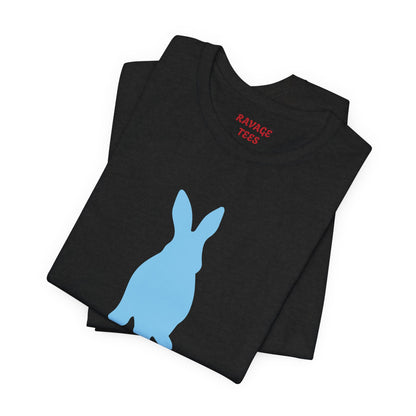 Minimal Blue Bunny Graphic Tee | Unisex Cotton T-Shirt