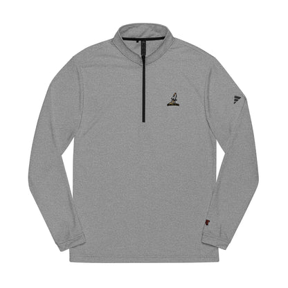 Embroidered Quarter‑Zip Pullover — White adidas® Performance Top