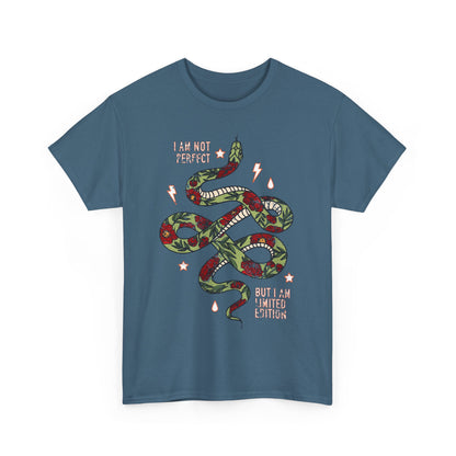 Trendy Unisex Tee, I Am Not Perfect Snake Design Shirt, Casual Wear, Gift for Nature Lovers, Eco-Friendly Fashion