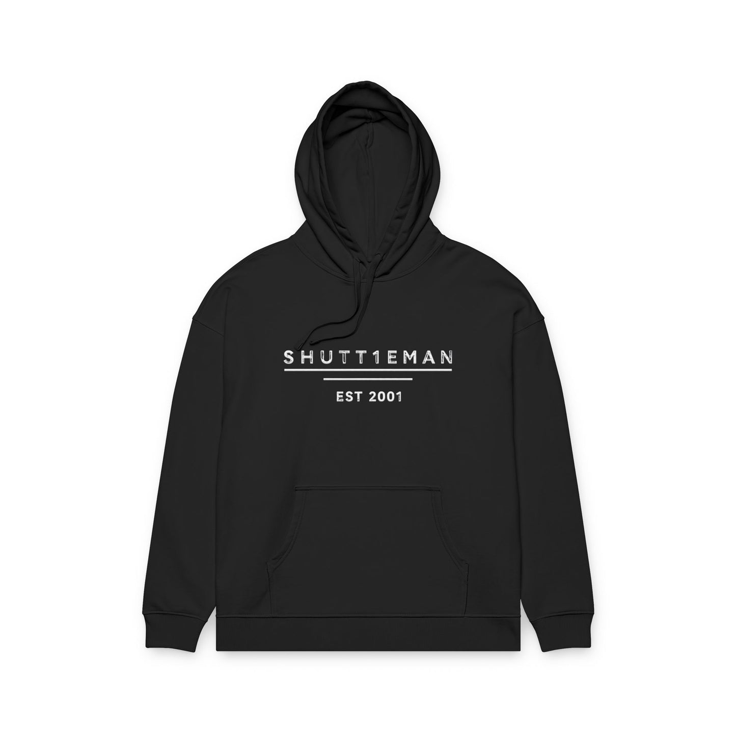 Shutt1eman EST 2001 Minimalist Logo Hoodie — Organic Relaxed Fit