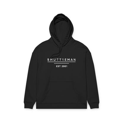 Shutt1eman EST 2001 Minimalist Logo Hoodie — Organic Relaxed Fit