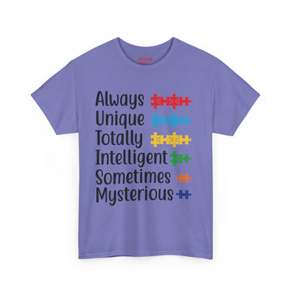 Unisex Autism Awareness Tee - Unique Puzzle Design, Perfect Gift for Friends, Family, and Supporters