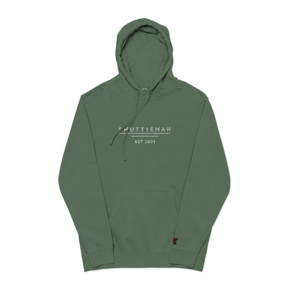 Shutt1eman Embroided Vintage Pigment Black-Dyed Hoodie