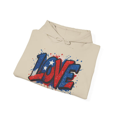 Unisex Hooded Sweatshirt with 'LOVE' Design - Cozy Gift for Friends, Valentine's Day, Casual Wear, Relaxation, Everyday Use