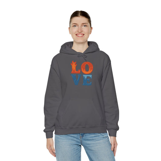 Unisex Hooded Sweatshirt with 'LOVE' Design - Cozy Gift for Friends, Valentine's Day, Casual Wear, Relaxation, Everyday Use