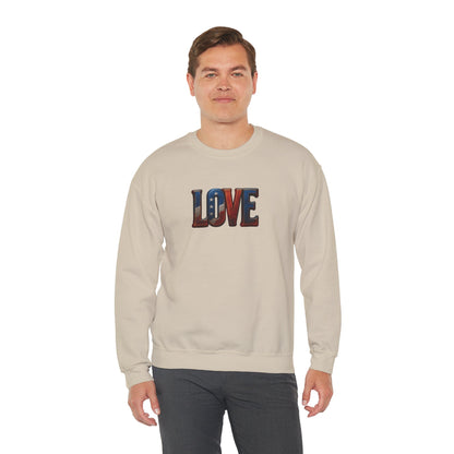 Patriotic Love Sweatshirt | Unisex Crewneck, Cozy Top for Celebrations, Gifts, Independence Day, Casual Style, Everyday Comfort