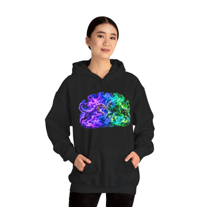 Neon Nebula Predator Clash Graphic Hoodie