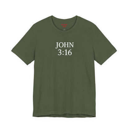 **JOHN 3:16 Faith-Inspired Unisex Tee – Christian Scripture T-Shirt, Religious Apparel, Inspirational Gift, Bible Verse Faith Shirt**