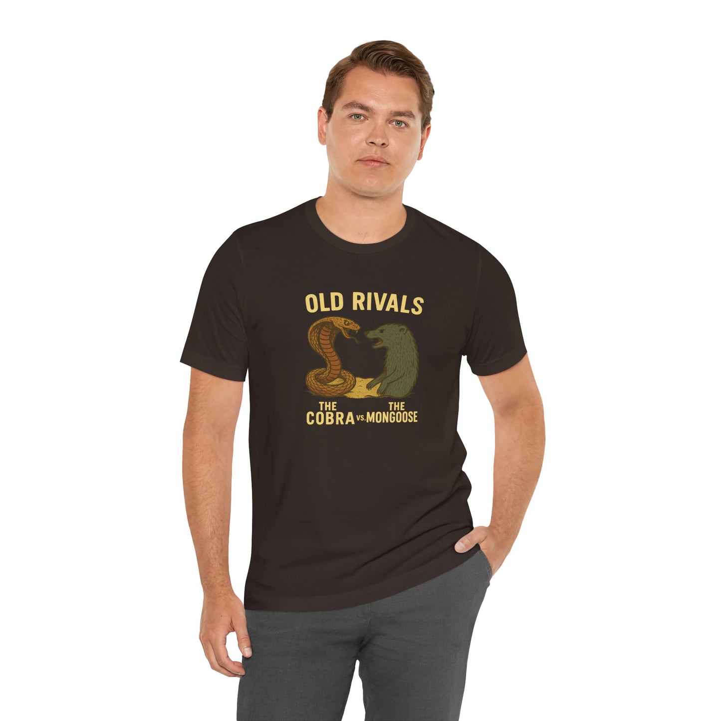 Vintage Rivalry Tee - Cobra vs Mongoose T-Shirt, Retro Graphic Outdoor Adventure Shirt, Perfect Gift for Animal Lovers