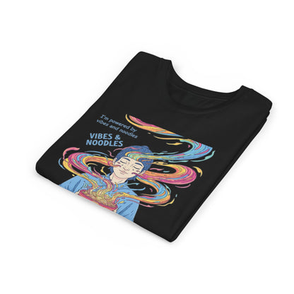 Vibes & Noodles Youth Tee, Cute Kid's T-Shirt, Fun Graphic Tee, Colorful Short Sleeve Shirt, Gift for Kids, Summer Outfit