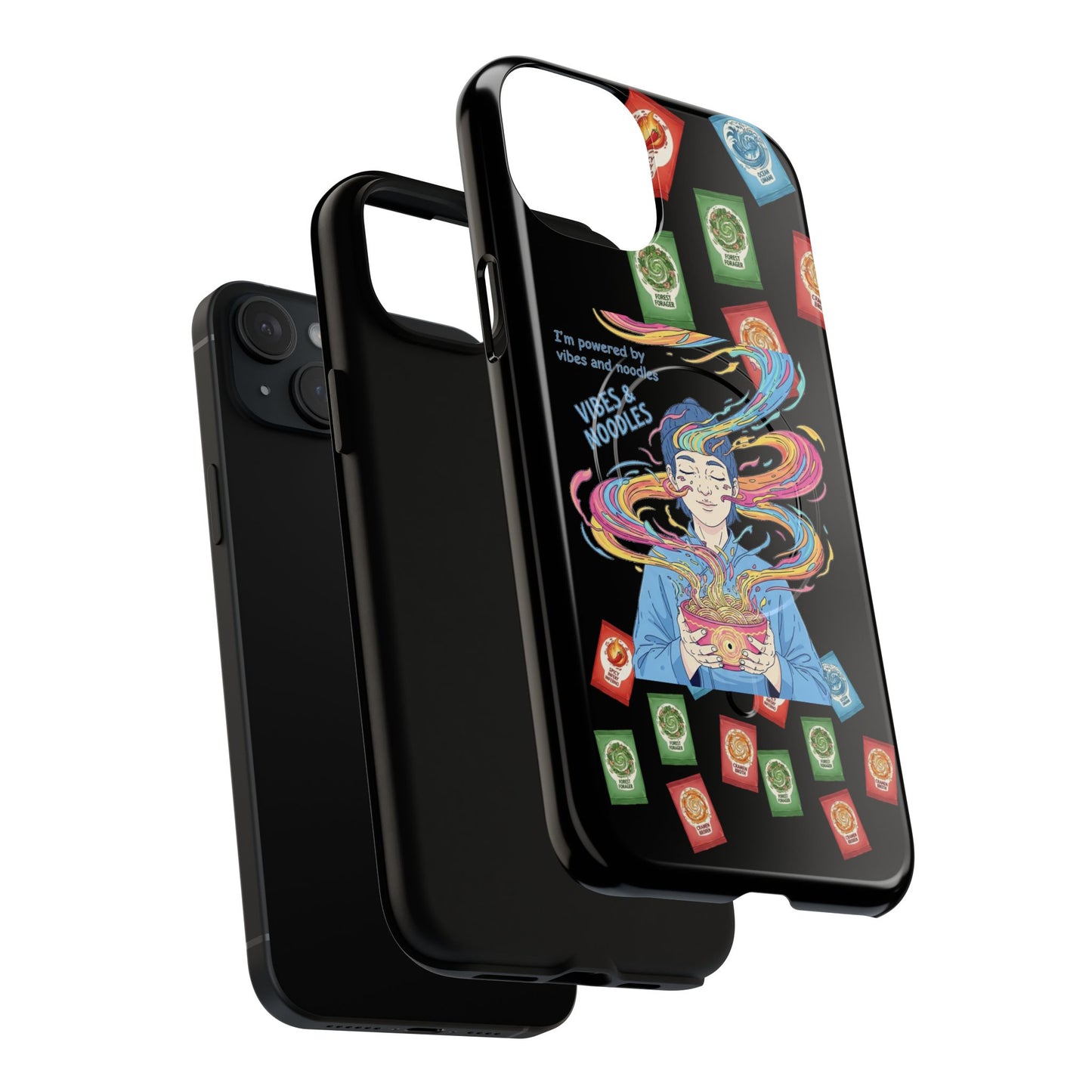 Noodle Lover Phone Case: Vibrant Cute Foodie Magnetic Anime Style