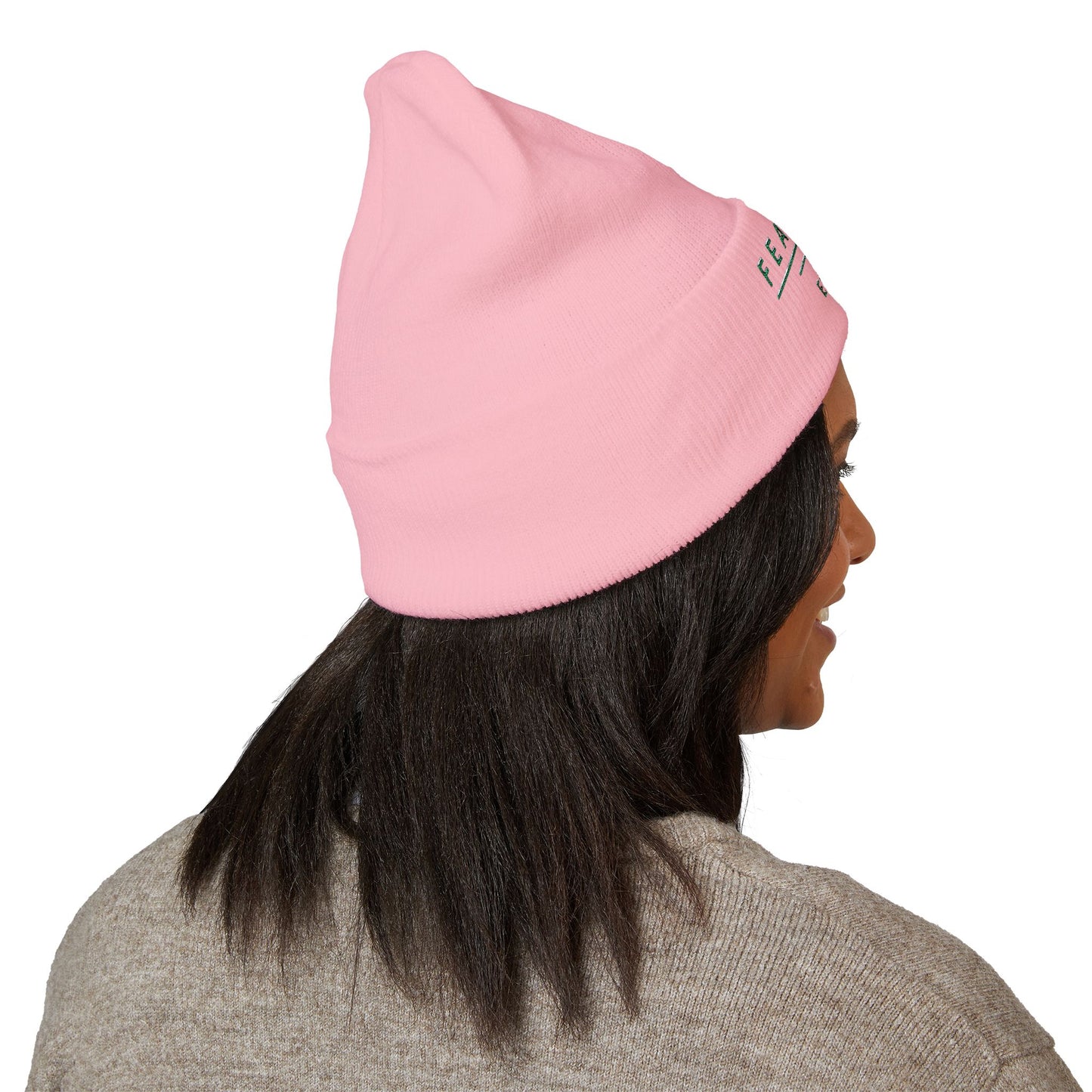 Fearless Embroidered Cuffed Beanie — Minimal Vintage 'EST 1925' Knit Hat