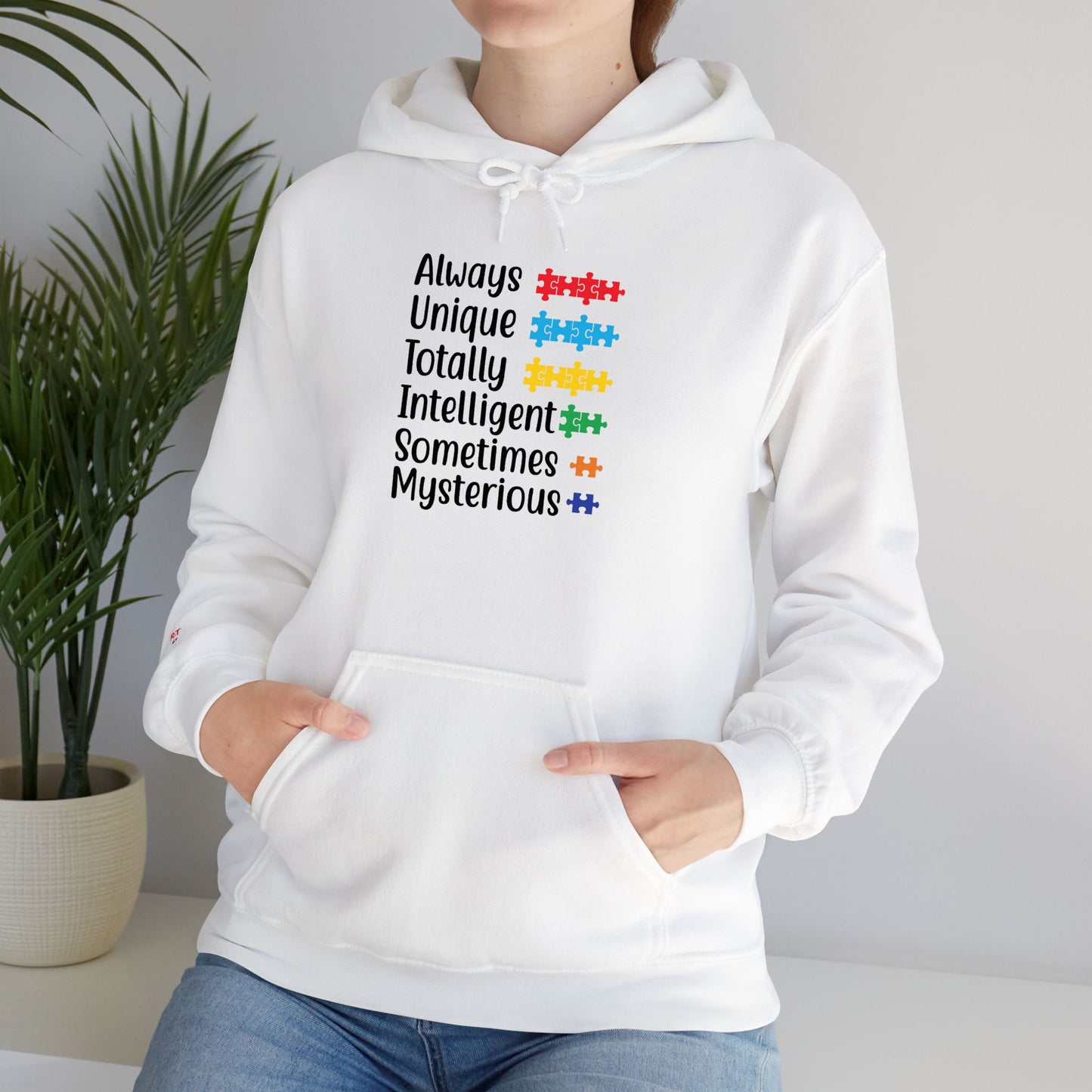 Autism Puzzle Piece Hoodie – Always Unique Design | Inclusive Unisex T-Shirt | Awareness Apparel