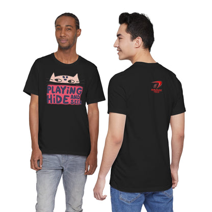 Playing Hide and Seek Cat T-Shirt — Cute Graphic Tee for Cat Lovers
