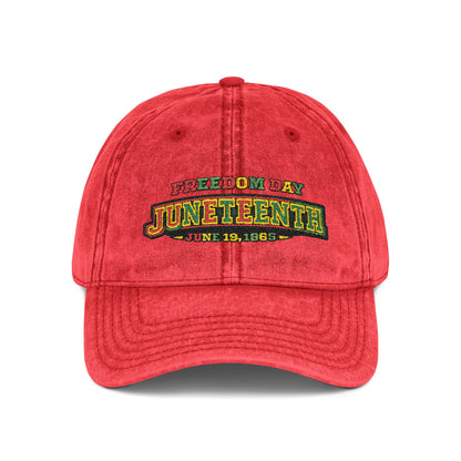 Juneteenth Embroidered Vintage Cap