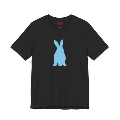 Minimal Blue Bunny Graphic Tee | Unisex Cotton T-Shirt