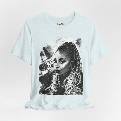 Personalize Black & White Ink Print T-Shirt