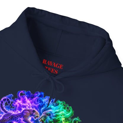 Neon Nebula Predator Clash Graphic Hoodie