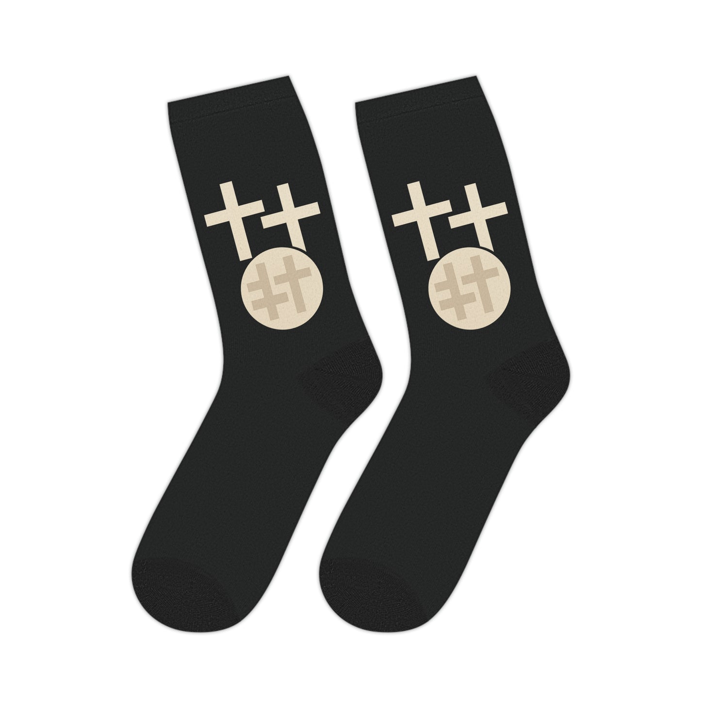 Calvary Cross Stylish Mid-length Socks with Bold Graphic Design - Perfect for Casual Wear, Gifts, and Everyday Comfort, Footwear, Unisex