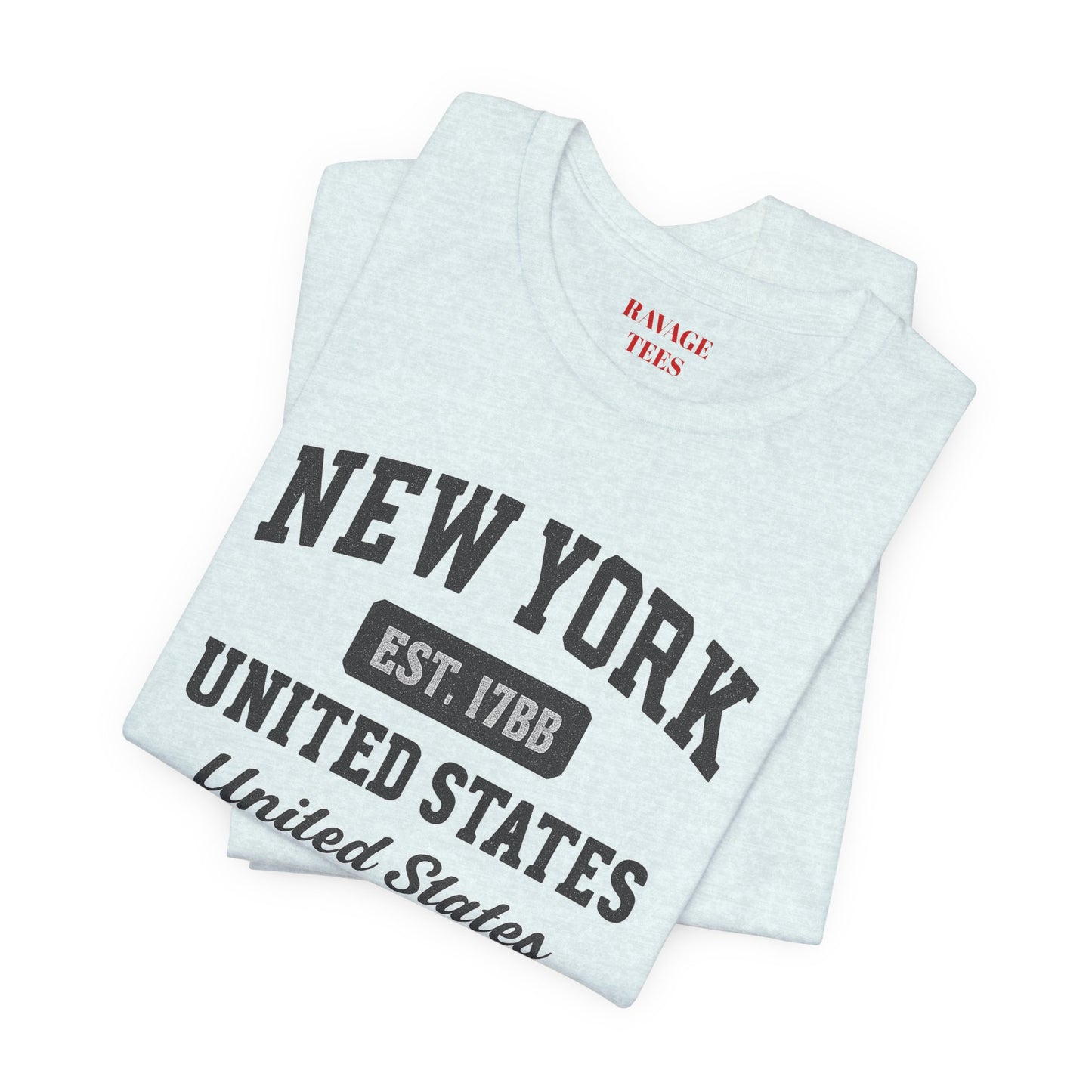 New York Vintage College T-Shirt – 'New York Est. 1788' Graphic Tee